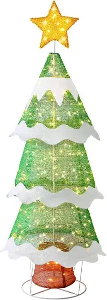 Ciniqy 6.5ft Lighted Pop-Up Christmas Tree