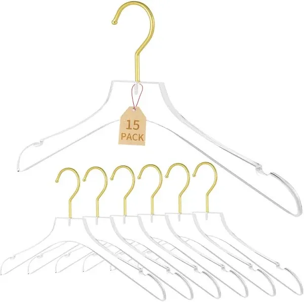 Acrylic Hangers Clear and Gold Hangers Premium Quality Clear Acrylic Clothes Hangers Clothing Standard Hangers