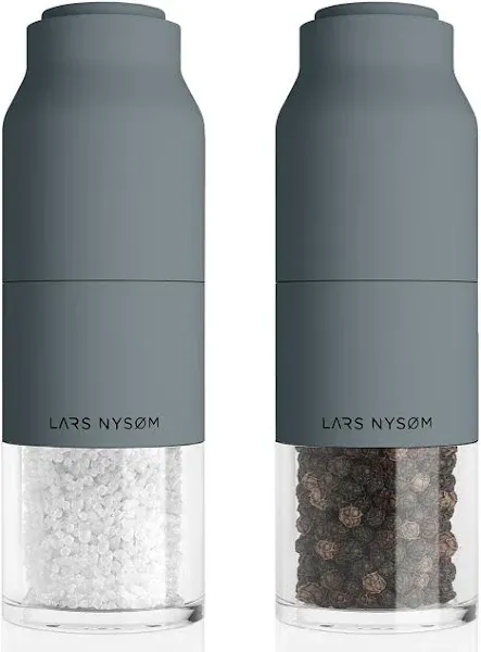 LARS NYSØM Salt and Pepper Grinder Set Stainless Steel with Adjustable Grinder I Bottle Design Spice Mills Set Manual