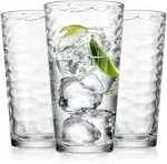 Glavers Drinking Glasses Set of 10 Highball Glass Cups, Premium Glass Quality Coolers 17 oz Glassware Ideal for Water, Juice, Cocktails, and Iced Tea