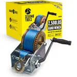 Heavy Duty 2500 Pound Manual Hand Winch Two Way Ratchet Winch With 32.2 Foot Lon