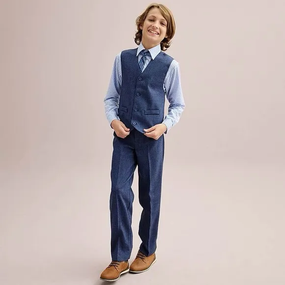 Boys 4-12 IZOD Vest Shirt Pants & Tie Set