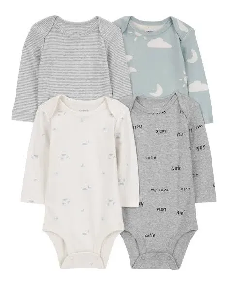 Carter's Baby 4-Pack Long-Sleeve Cloud Bodysuits