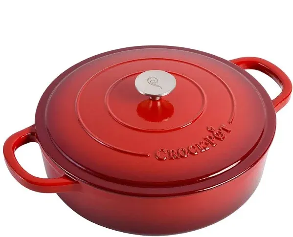 Crock-Pot Crock Pot Artisan Enameled Cast Iron Braiser W/Lid, 5 Quart, Scarlet R