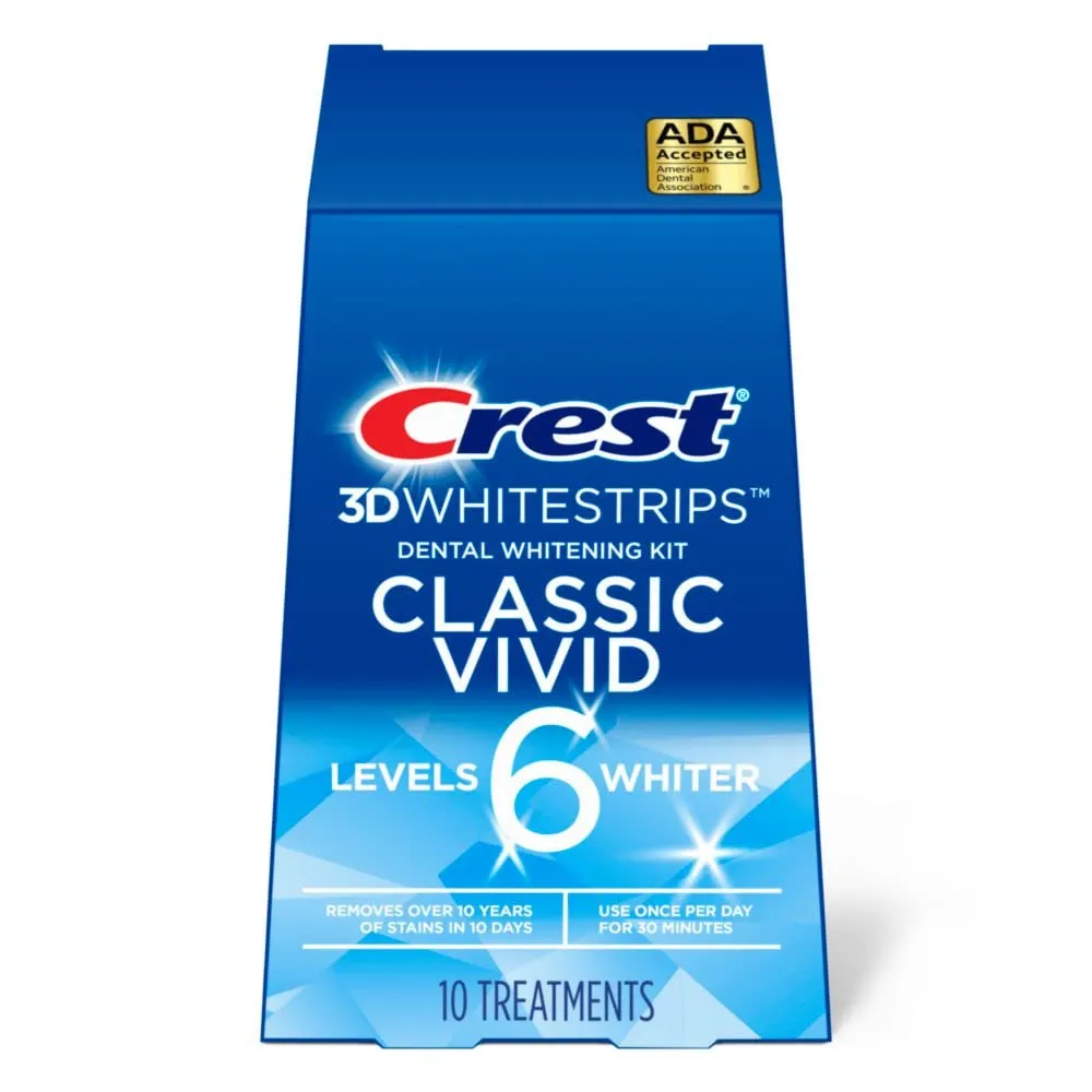 Crest 3D White Classic Vivid Whitestrips Teeth Whitening Kit