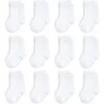 Touched by Nature Baby Unisex Organic Cotton Socks, White 12-Pack