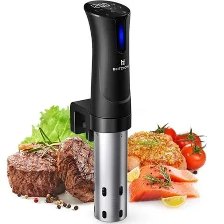 Blitzhome Sous Vide Machine WiFi APP 1100W Sous Vide Cooker with Accurate Temperature & Timer