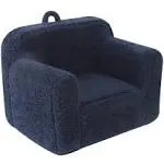 MOMCAYWEX Kids Snugglysoft Sherpa Chair Cuddly Toddler Foam Chair for Boys and Girls Dark Blue