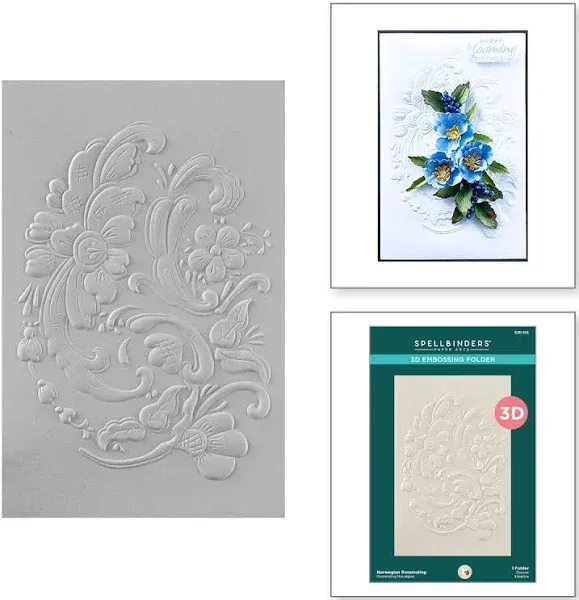 Spellbinders Norwegian Rosemaling 3D Embossing Folder