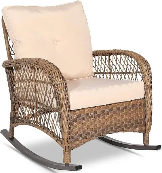 Vivijason Outdoor Wicker Rocking Chair