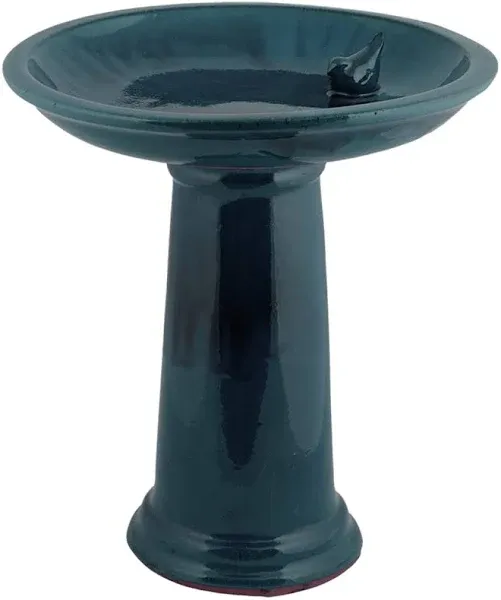 Esschert Design Ceramic Bird Bath and Pedestal