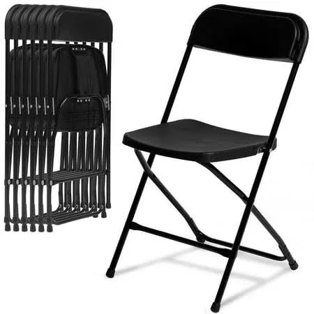 Hongge 10 Pack Plastic Folding Chairs 350lb Capacity Indoor Outdoor