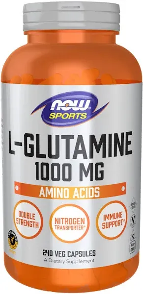 Now L-Glutamine, 1000 mg, Double Strength, 120 capsules