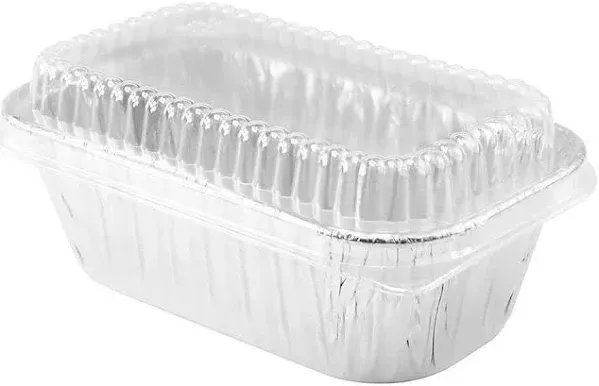 Disposable Aluminum Mini Loaf Pan with Lid Heavy Duty Baking Pans for Cooking & Storing