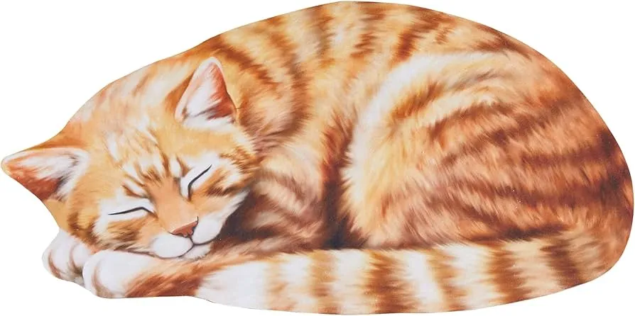 Collections Etc Napping Cat Shaped Accent Rug with Skid-Resistant Backing