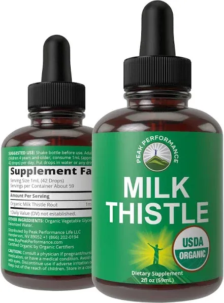 USDA Organic Liquid Milk Thistle Drops