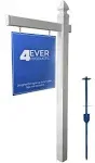 4Ever Products Vinyl PVC Real Estate Sign Post - White - 6' Tall Post