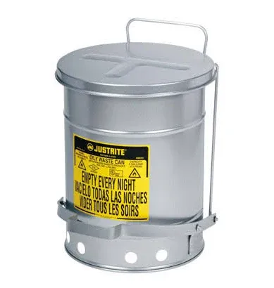 Justrite 10 Gallon Oily Waste Can