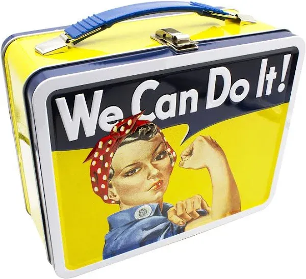 AQUARIUS Smithsonian - Rosie The Riveter Large Fun Box - Sturdy Tin Storage Box with Plastic Handle & Embossed Front Cover - Officially Licensed Smithsonian Merchandise & Collectible Gift