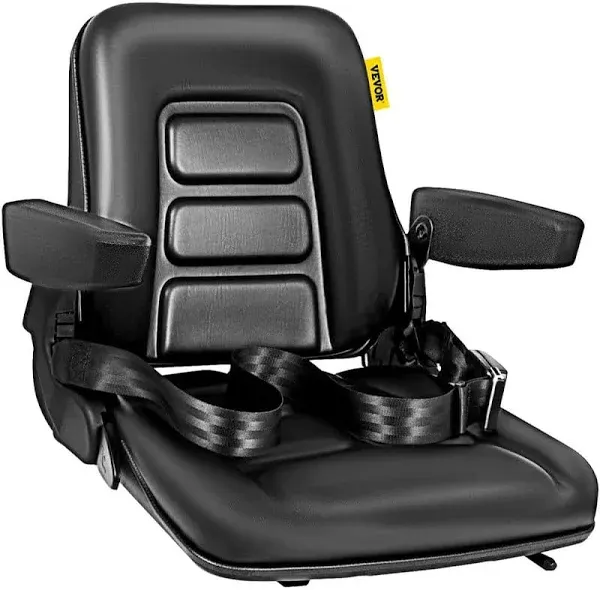 VEVOR Universal Fold Down Forklift Seat with Retractable Safety Belt