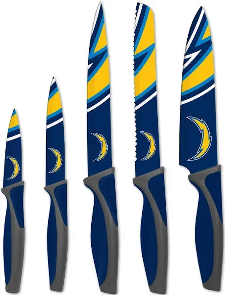 The Sports Vault NFL Los Angeles Chargers 5-Piece Kitchen Knife Set