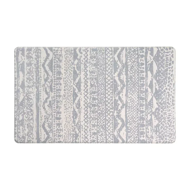 Rugshop Kitchen Mats Distressed Boho Anti-Fatigue Standing Bath Mat Gray 18&#034;x47&#034;