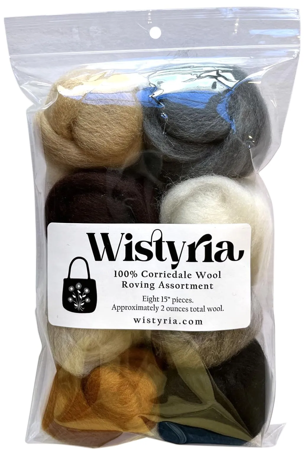 Wistyria Editions Wool Roving 15" .25oz 8/Pkg