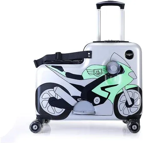 Green Motorcycle Lil Flyer Children's Ride-On Luggage