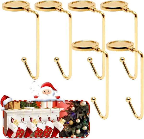 Christmas Stocking Holders for Fireplace (Set of 6)