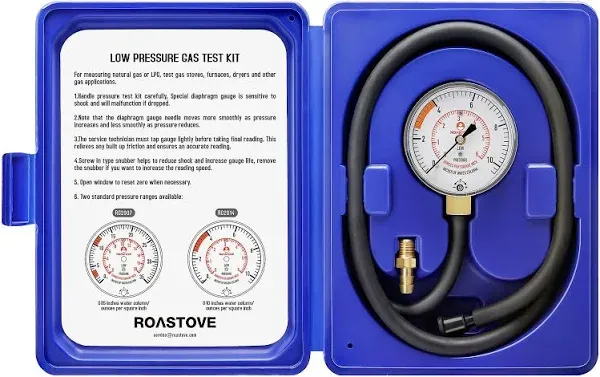 Roastove Natural Gas or LP Gas Manifold Pressure Test Kit