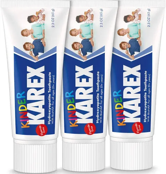 Kinder Karex Hyrdoxyapatite Toothpaste for Kids SLS and Fluoride Free - 3 Pack