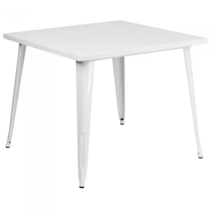 Flash Furniture CH-51050-29-WH-GG 35.5&amp;amp;quot; Square White Metal Indoor-Outdoor Table