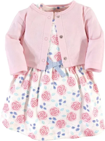 Touched by Nature Baby Girl Organic Cotton Dress and Cardigan Set