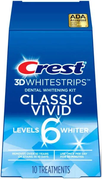 Crest 3D White Classic Vivid Whitestrips Teeth Whitening Kit