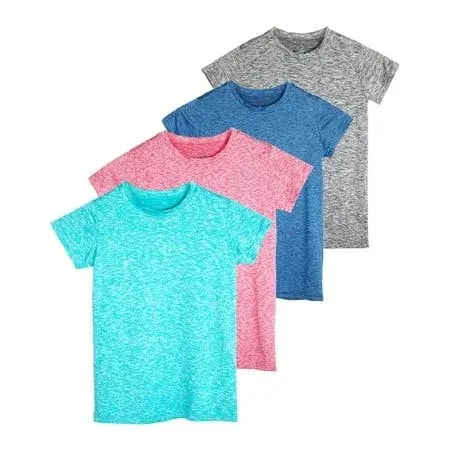 Real Essentials Girls' Dry-Fit Short Sleeve Athletic Performance T-Shirt