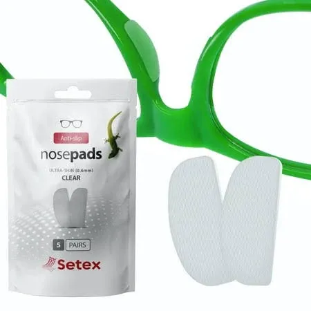 Comfortable and Durable Anti-Slip Nose Pads - 5 Clear Pairs for Plastic Frames