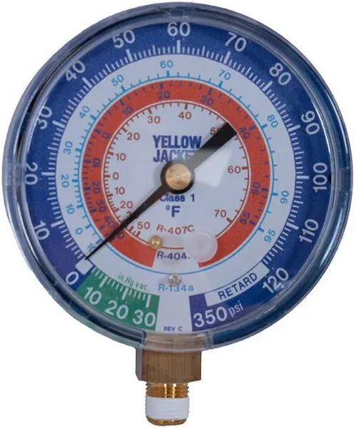 Yellow Jacket 49152 Blue Compound Dry Manifold Gauge