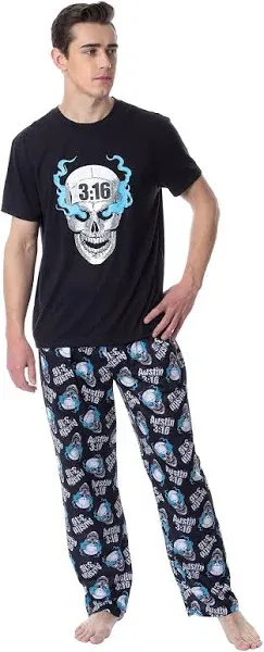 INTIMO Men's WWE Stone Cold Steve Austin 3:16 Pajama Set