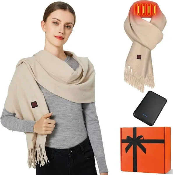 HEATED SCARF Electric Neck Heating Pad for Men Women Khaki WODESID