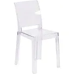 Flash Furniture Ghost Chair with Square Back in Transparent Crystal