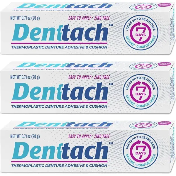 Denture Adhesive, Thermoplastic Denture Adhesive, Cushion and Reliner, Comfortable, Secure Denture Grip for Up to 7 Days, Non Glue, Zinc Free, Long Holding Denture Reliner (Pack of 3)