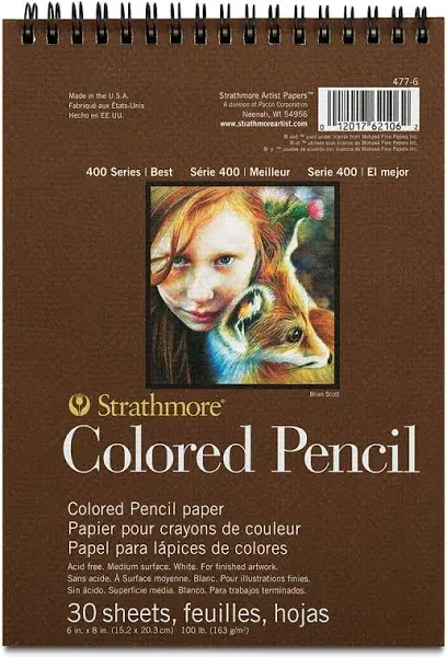 Strathmore 400 Series Colored Pencil Pad, 6"x8" Wire Bound, 30 Sheets