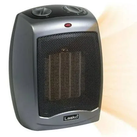 Lasko Portable Indoor Electric Ceramic Space Heater with Tip-Over Safety Switch