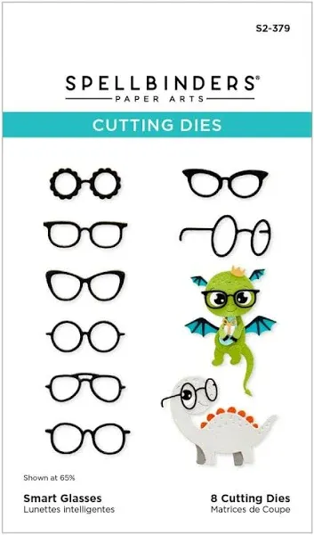 Spellbinders Smart Glasses Etched Dies from The Monster Birthday Collection, Metal, ONE