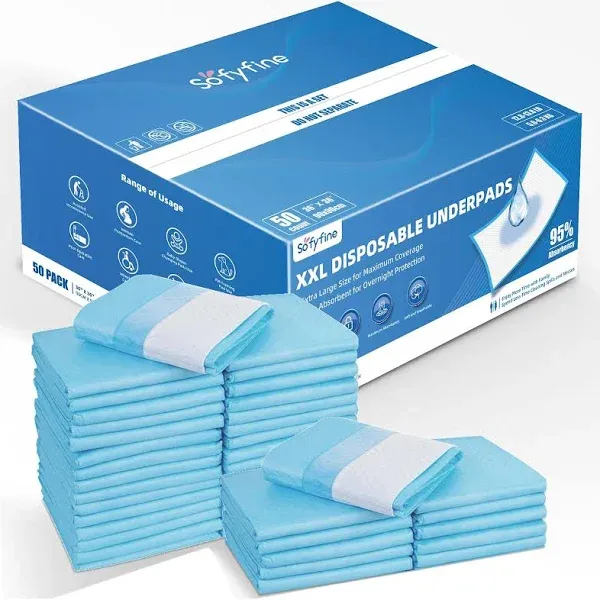 SOFYFINE Bed Pads 30"x36" Thicken Elderly Adults Incontinence Underpads Disposable Chucks