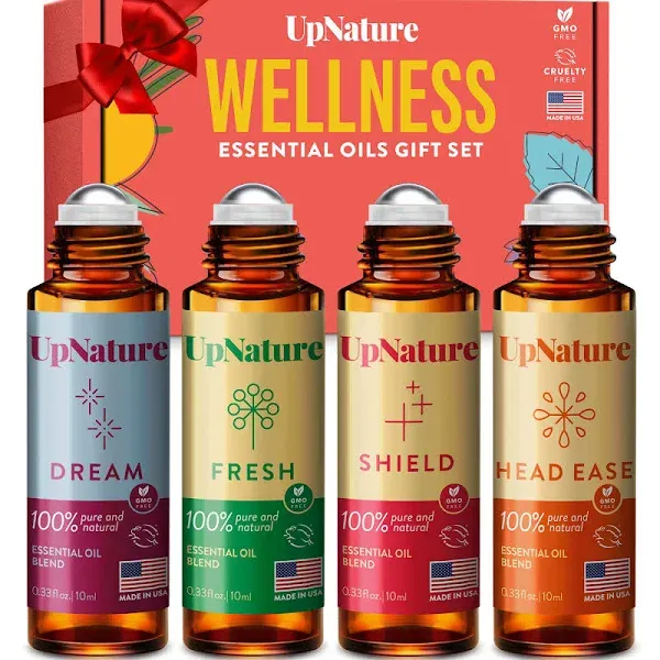 UpNature Wellness Essential Oil Roll On Gift Set Relaxation Gifts for Women & Men