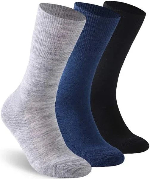 Facool Diabetic Socks for Men Women Merino Wool Non-Binding Top Crew Socks with Cushion Sole