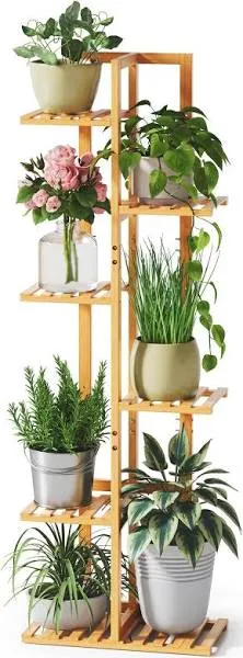 Rossny 6 Tier 7 Potted Bamboo Plant Stand