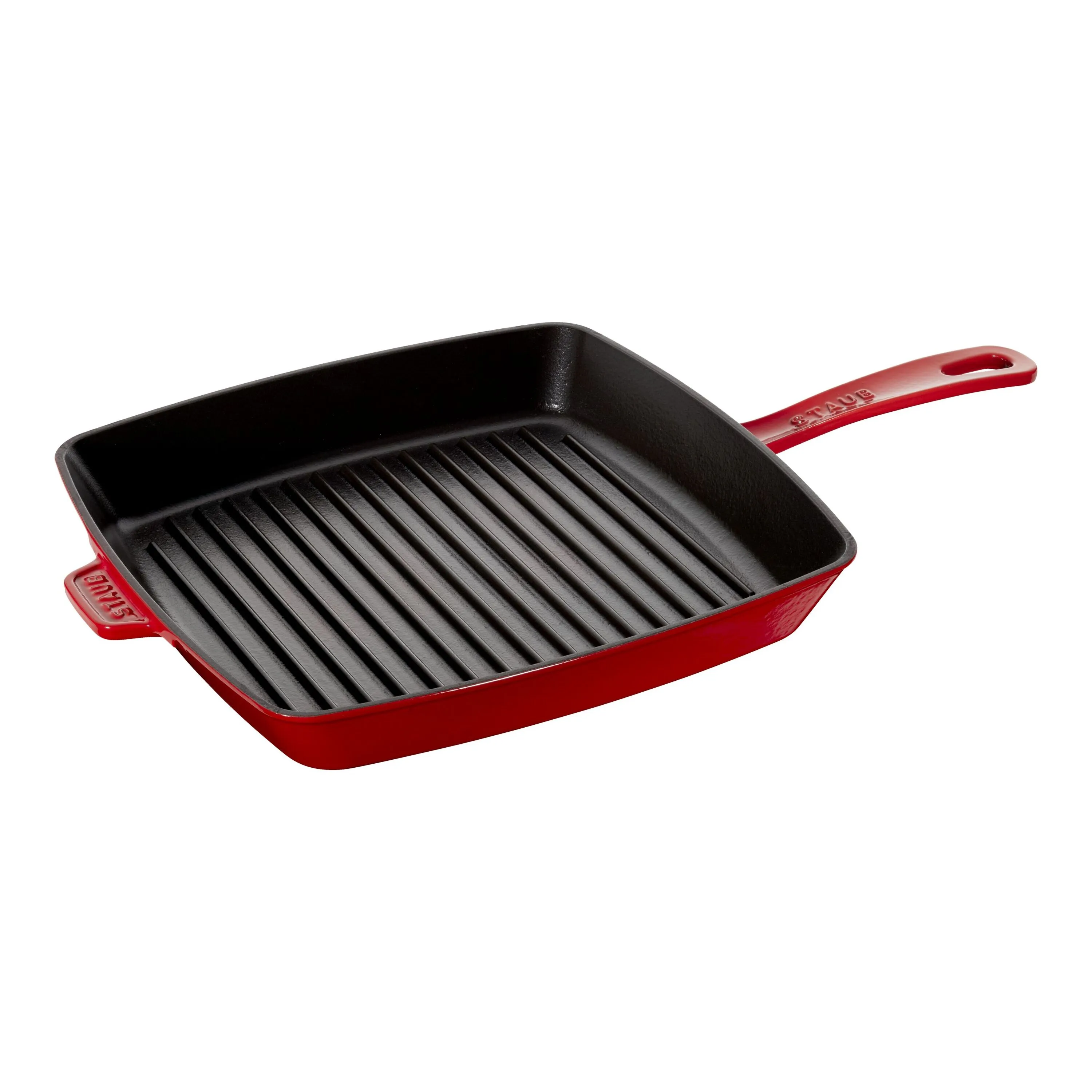 Staub Cast Iron - Grill Pans 12-inch, Cast Iron, Square, Grill Pan, Cherry