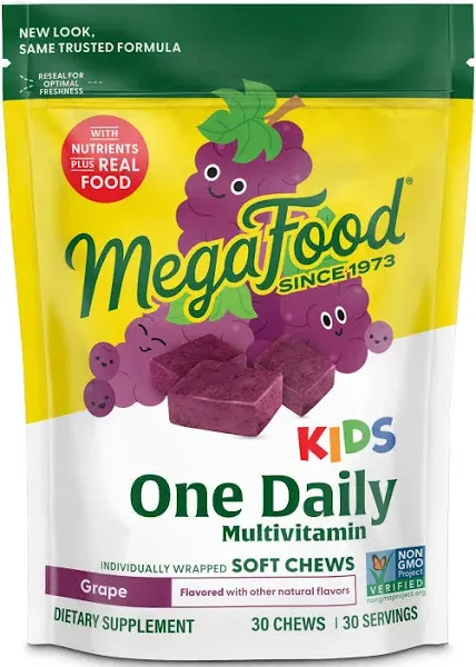 MegaFood Kids Multi Soft Chew Grape Multivitamin